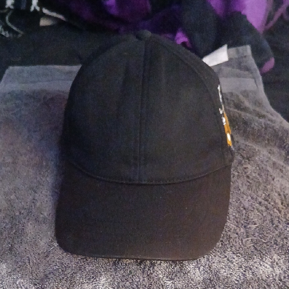 Karl Lagerfeld Paris Black Cap With Design On The Side Womens Snapback